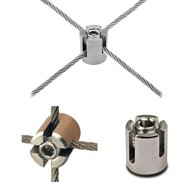 Standard-Edelstahl-Drahtseil-Kreuz-Clip-Clamp für Trellis-Systeme Grüne Wandkabel