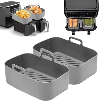 Quadratische Silikon-Töpfe für Ninjas Dual-Air-Fryer Wiederverwendbar und ohne Stock