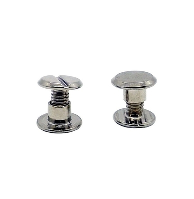 Gravierter Nickelplattierte Chicago Spiralbeutel Hardware aus Edelstahl für OEM-CNC-Teile